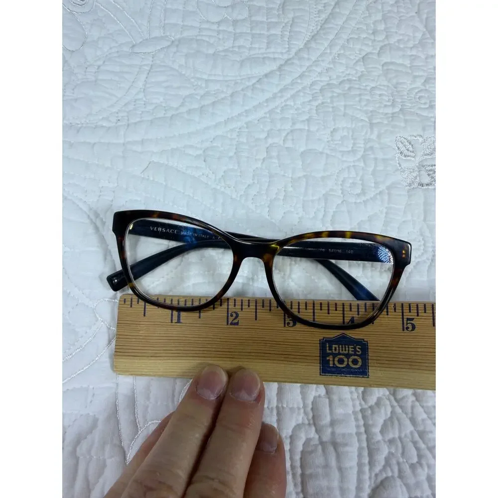 Versace Brown Tortoise Shell Eyeglass Frames Designer Optical Glasses Italy Lux